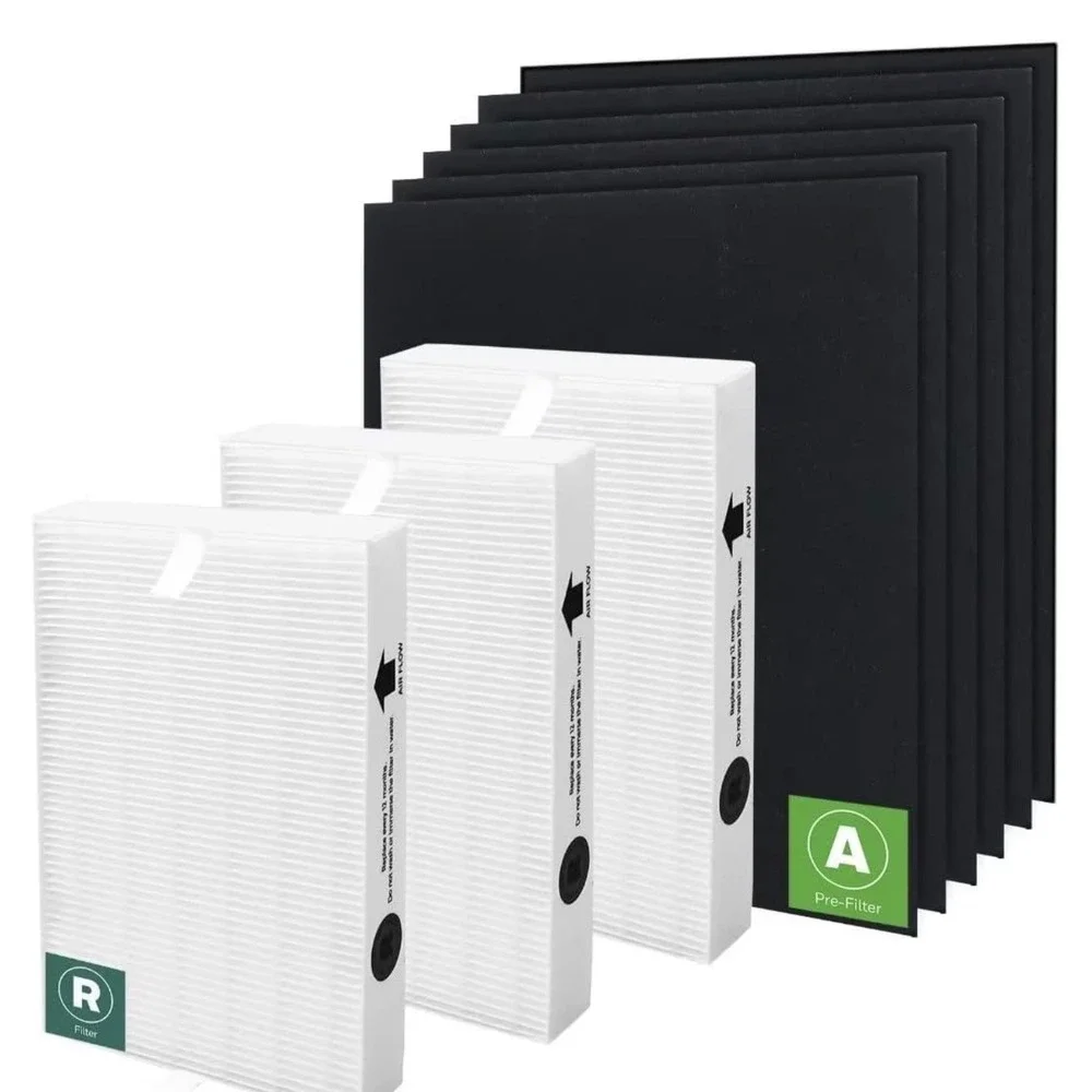 3‎ True HEPA R Filters & 6 Pre-cut A Carbon Pre Filters for HPA300 Air Purifier